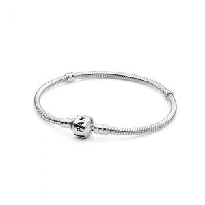 Pandora Sterling Silver Snake Chain Bracelet with Logo Clasp